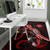 Marshall Islands Polynesian Area Rugs - Turtle With Blooming Hibiscus Red Polynesian 5