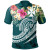 Wallis and Futuna Polynesian Polo Shirt - Summer Plumeria (Turquoise) 1
