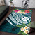 Wallis and Futuna Polynesian Area Rug - Summer Plumeria (Turquoise) Polynesian 3