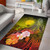 CNMI Custom Personalised Area Rug - Humpback Whale with Tropical Flowers (Yellow) Polynesian 2