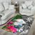Palau Area Rug White - Turtle Plumeria Banana Leaf Crest Polynesian 4