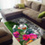 Pohnpei Area Rug White - Turtle Plumeria Banana Leaf Polynesian 3