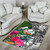 Pohnpei Area Rug White - Turtle Plumeria Banana Leaf Polynesian 4