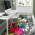 Pohnpei Area Rug White - Turtle Plumeria Banana Leaf Polynesian 5