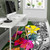 Hawaii Area Rug White - Turtle Plumeria Banana Leaf Polynesian 5