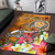 Tahiti Custom Personalised Area Rug - Turtle Plumeria (Gold) Polynesian 3