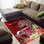 Tahiti Custom Personalised Area Rug - Turtle Plumeria (Red) Polynesian 2