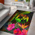 Tonga Polynesian Personalised Area Rug - Hibiscus and Banana Leaves Polynesian 1