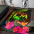 Tonga Polynesian Personalised Area Rug - Hibiscus and Banana Leaves Polynesian 3
