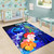 Polynesian Hawaii Area Rug - Kanaka Maoli Humpback Whale with Tropical Flowers (Blue) Polynesian 6