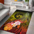 Polynesian Hawaii Custom Personalised Area Rug - Humpback Whale with Tropical Flowers (Yellow) Polynesian 1