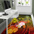 Polynesian Hawaii Custom Personalised Area Rug - Humpback Whale with Tropical Flowers (Yellow) Polynesian 5