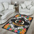 Vanuatu Area Rug - Coat Of Arms With Tropical Flowers