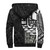 Tahiti (French Polynesia) Polynesian Personalised Custom Sherpa Hoodie - Black Line