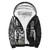 Tahiti (French Polynesia) Polynesian Personalised Custom Sherpa Hoodie - Black Line