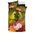 Vanuatu Custom Personalised Bedding Set - Humpback Whale With Tropical Flowers (Yellow) 2