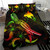 Papua New Guinea Polynesian Bedding Set - Turtle With Blooming Hibiscus Reggae 3