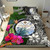 Marshall Islands Bedding Set - Turtle Plumeria Banana Leaf Crest 1