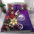 Federated States Of Micronesia Bedding Set - Tribal Flower With Special Turtles Purple Color 1