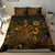 Hawaii Bedding Set - Turtle Plumeria Polynesian Tattoo Blue Color 4