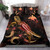 Papua New Guinea Polynesian Bedding Set - Turtle With Blooming Hibiscus Gold 1
