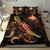 Papua New Guinea Polynesian Bedding Set - Turtle With Blooming Hibiscus Gold 2
