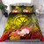 Polynesian Hawaii Bedding Set - Kanaka Maoli Humpback Whale With Tropical Flowers (Yellow) 1