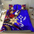 Kosrae Polynesian Bedding Set - Tribal Flower With Special Turtles Blue Color 1