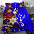 Kosrae Polynesian Bedding Set - Tribal Flower With Special Turtles Blue Color 3