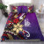 New Caledonia Bedding Set - Tribal Flower With Special Turtles Purple Color 1