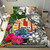 Tahiti Bedding Set White - Turtle Plumeria Banana Leaf 3