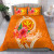 Hawaii Polynesian Custom Personalised Bedding Set - Orange Floral With Seal 1