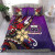 Samoa Bedding Set - Tribal Flower With Special Turtles Purple Color 1