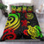 Tuvalu Polynesian Bedding Set - Turtle With Blooming Hibiscus Turquoise 5