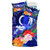 Vanuatu Custom Personalised Bedding Set - Humpback Whale With Tropical Flowers (Blue) 2