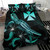 Wallis And Futuna Polynesian Bedding Set - Turtle With Blooming Hibiscus Turquoise 3