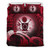 Cook Islands Duvet Cover Set - Cook Islands Coat Of Arms Wave And Hibiscus Red 2