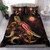 Marshall Islands Polynesian Bedding Set - Turtle With Blooming Hibiscus Gold 1