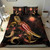 Marshall Islands Polynesian Bedding Set - Turtle With Blooming Hibiscus Gold 2