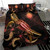 Marshall Islands Polynesian Bedding Set - Turtle With Blooming Hibiscus Gold 3