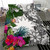 Nauru Custom Personalised Bedding Set White - Turtle Plumeria Banana Leaf 3