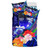 Fiji Custom Personalised Bedding Set - Humpback Whale With Tropical Flowers (Blue) 2
