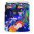 Fiji Custom Personalised Bedding Set - Humpback Whale With Tropical Flowers (Blue) 3
