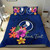 Micronesian Custom Personalised Bedding Set - Yap Duvet Cover Set Floral With Seal Blue 2