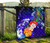 Samoa Premium Quilt - Humpback Whale with Tropical Flowers (Blue) 8