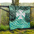 Wallis and Futuna Premium Quilt - Vintage Floral Pattern Green Color 8