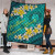Northern Mariana Islands Polynesian Quilt - Plumeria With Blue Ocean 3