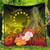 Cook Islands Premium Quilt - Humpback Whale with Tropical Flowers (Yellow) 1