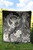 Polynesian Hawaii Premium Quilt - Kanaka Maoli Humpback Whale with Tropical Flowers (White) 4