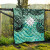 Nauru Polynesian Premium Quilt - Vintage Floral Pattern Green Color 8